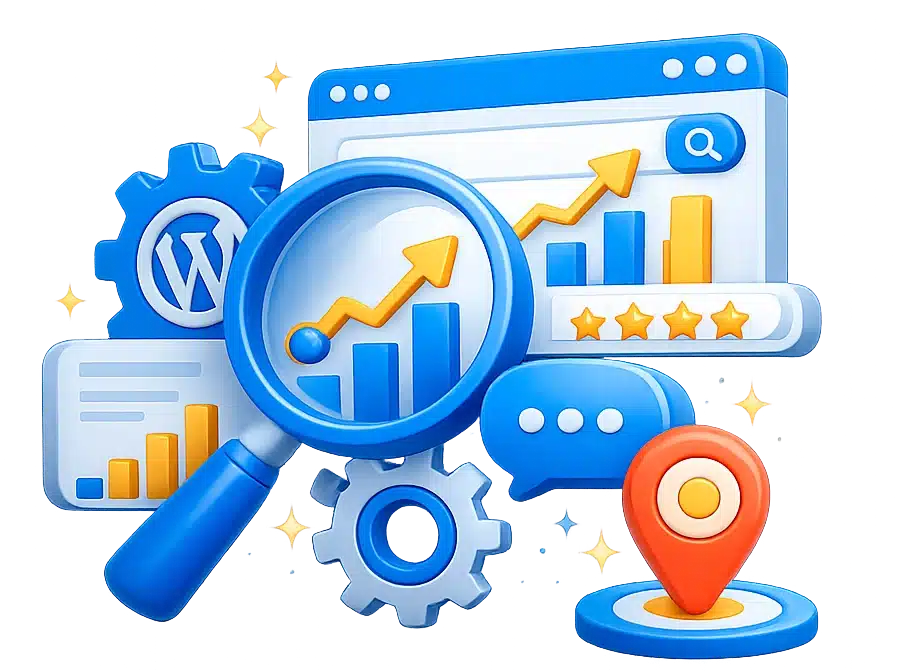 Sites em WordPress otimizados com SEO, AEO e GEO